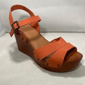 Madden Girl Cindiee Cognac Platform High Heel Sandals size 8